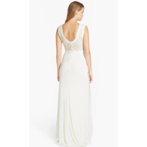 NWT Morgan & Co. Glitter Lace Bodice Gown Ivory - Picture 2 of 16
